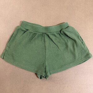 Crewcuts Ribbed Knit Shorts Green Size 4 Soft Pull-On w/ Pockets